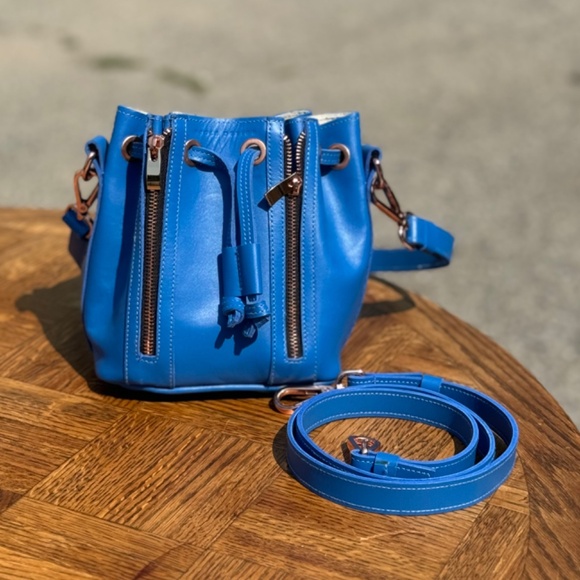 Crossbody Bag | Small Blue Bucket Bag - Picture 2 of 4
